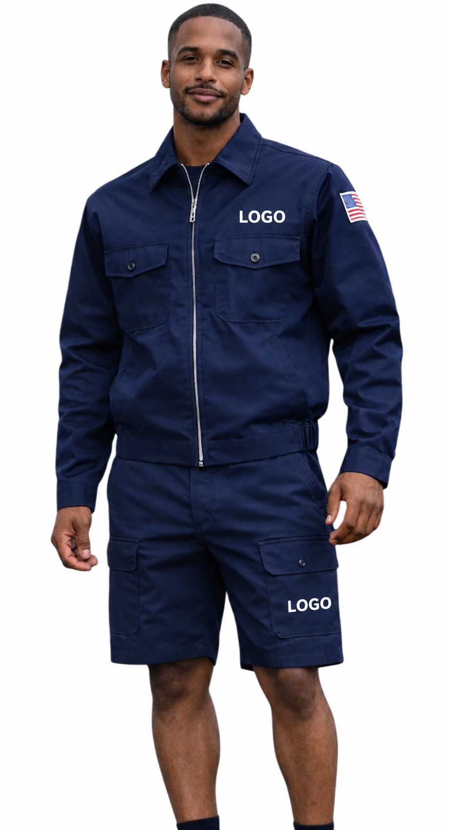 Navy 8 Pocket Cargo Shorts — Item #113