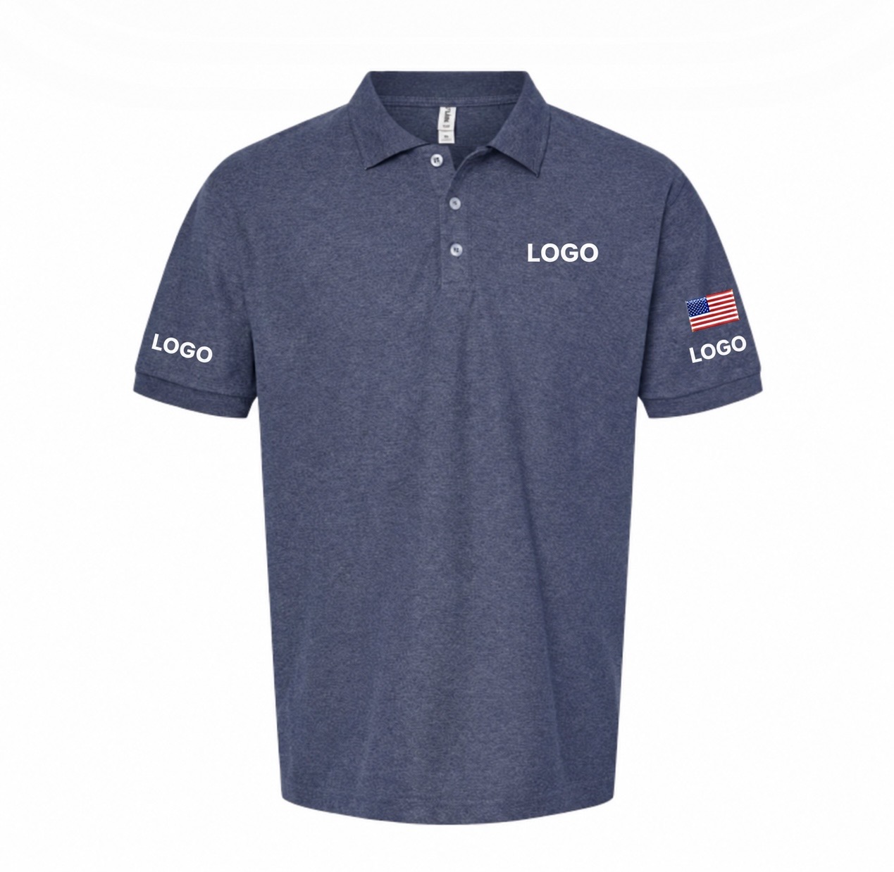 Heather Navy Polo — Item #77